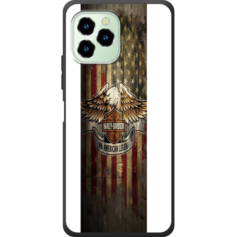 Чехол со стразами Oukitel C21 Pro Harley An American Legend