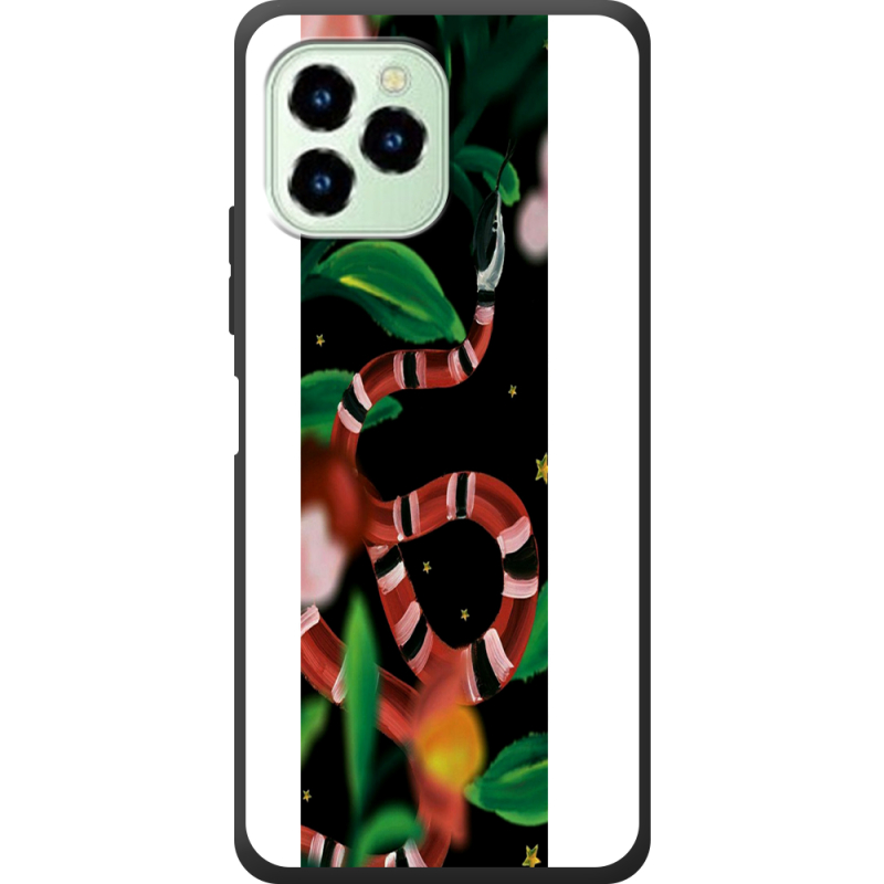 Чехол со стразами Oukitel C21 Pro Red Snake