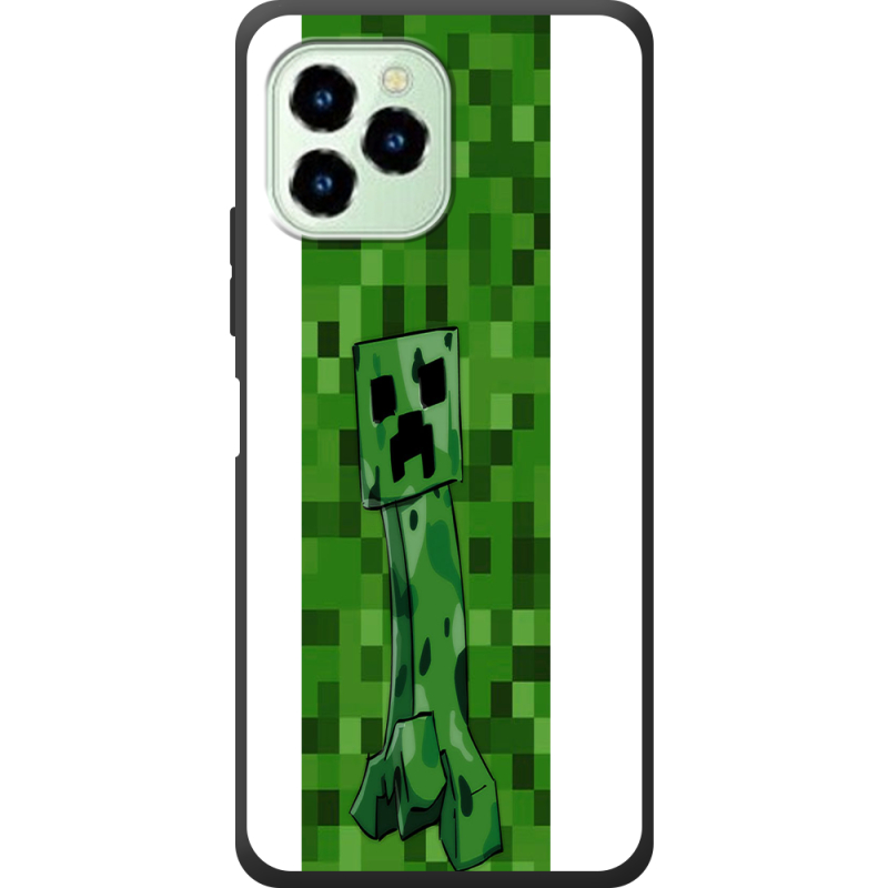 Чехол со стразами Oukitel C21 Pro Minecraft Creeper