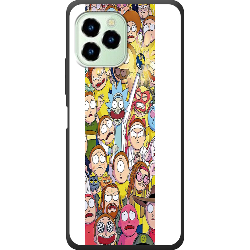 Чехол со стразами Oukitel C21 Pro Rick and Morty