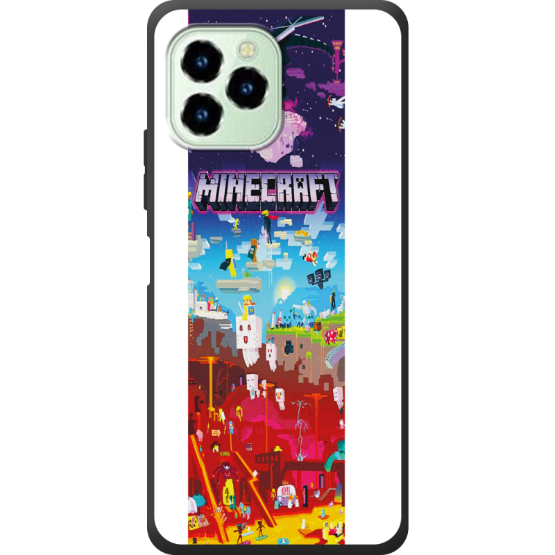 Чехол со стразами Oukitel C21 Pro Minecraft World Beyond
