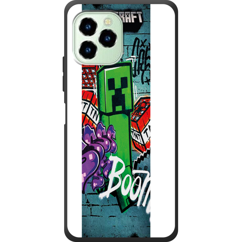 Чехол со стразами Oukitel C21 Pro Minecraft Graffiti