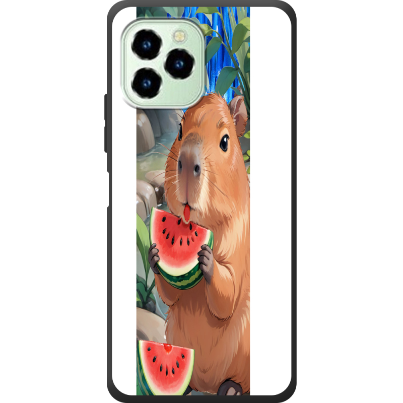 Чехол со стразами Oukitel C21 Pro Капібара з кавуном