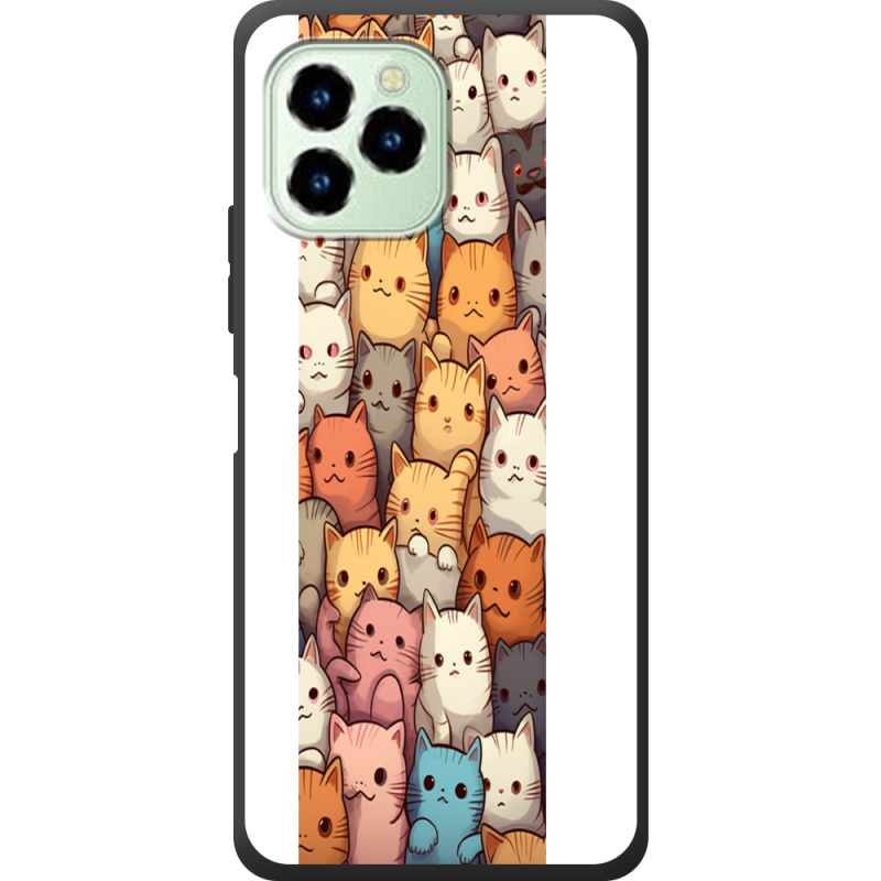 Чехол со стразами Oukitel C21 Pro Котики муркотики
