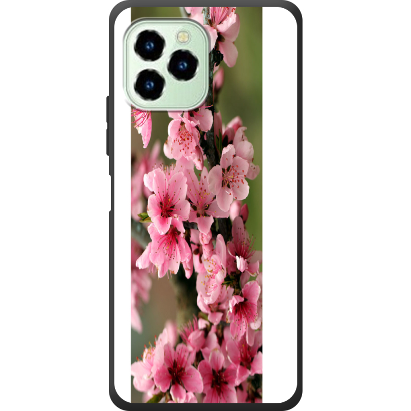 Чехол со стразами Oukitel C21 Pro Вишневые Цветы