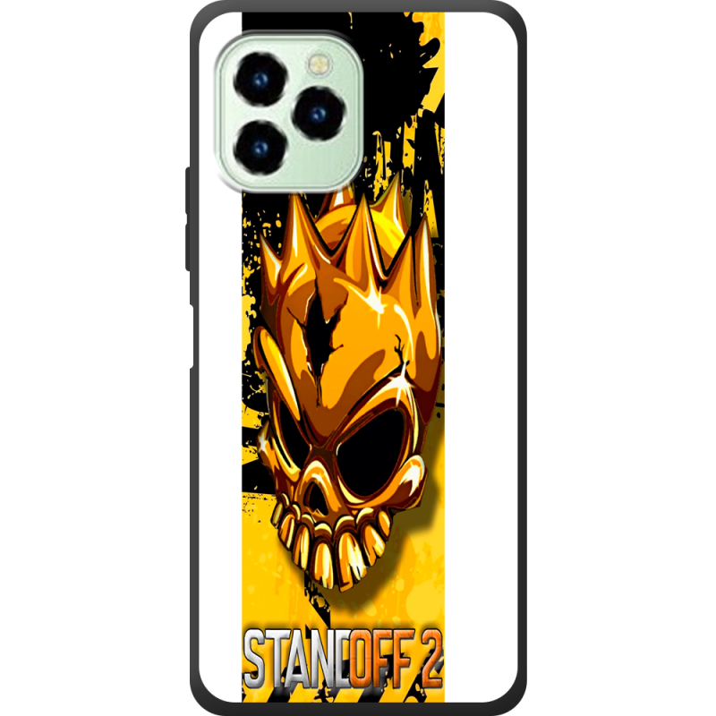 Чехол со стразами Oukitel C21 Pro StandOff 2 gold