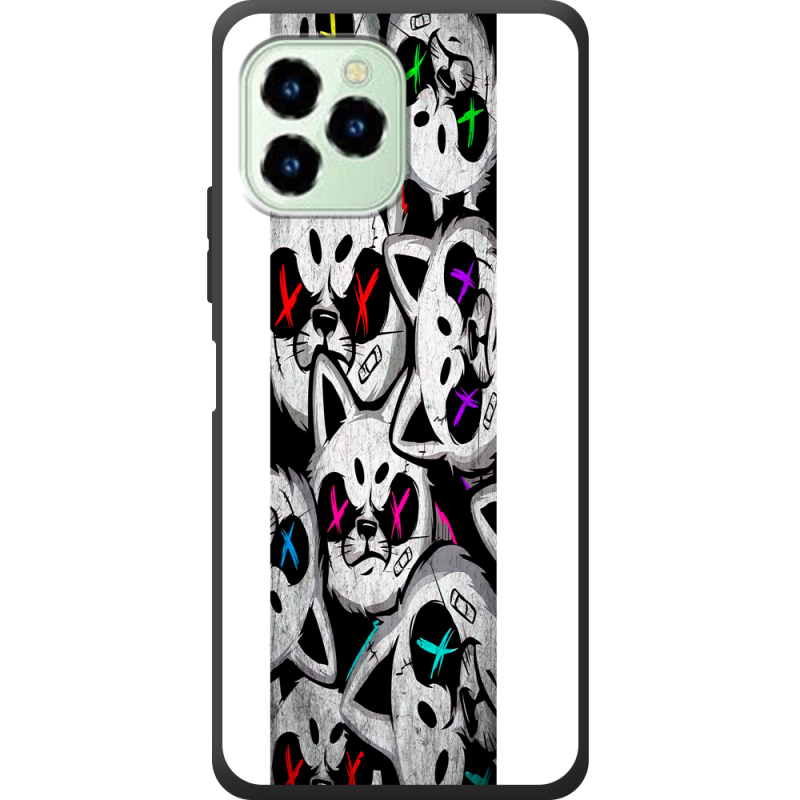 Чехол со стразами Oukitel C21 Pro Monster meow