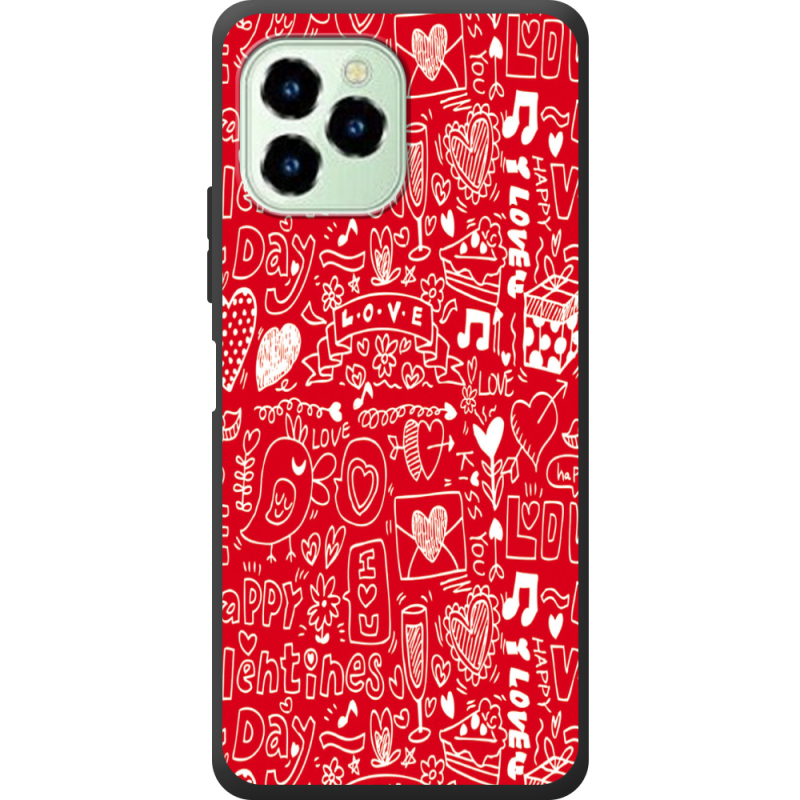 Чехол со стразами Oukitel C21 Pro Happy Valentines