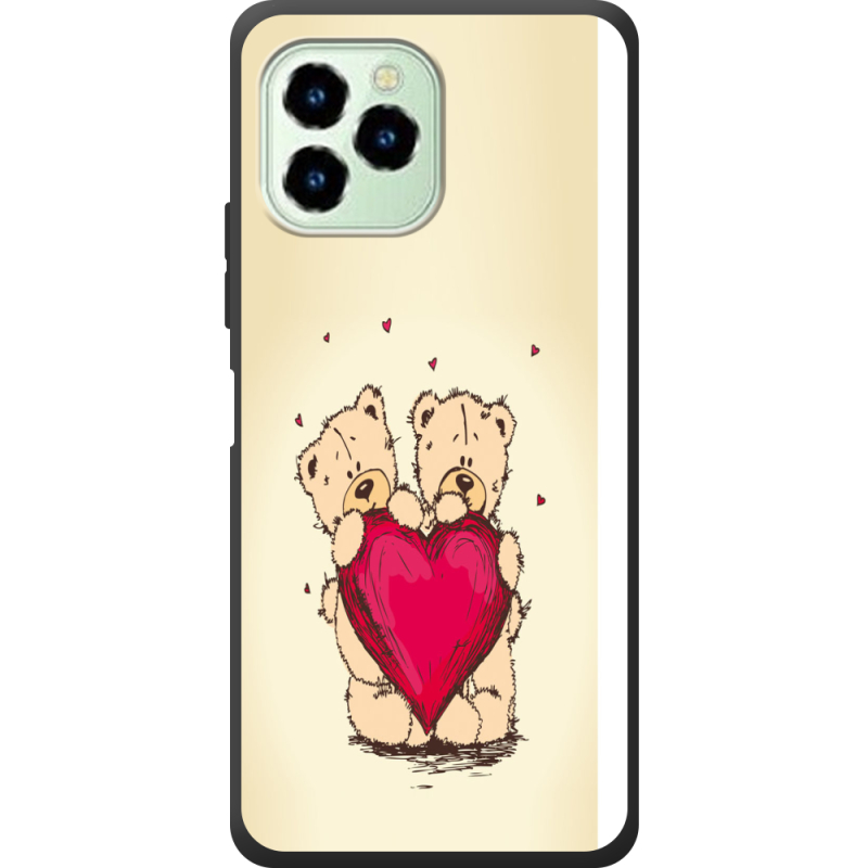 Чехол со стразами Oukitel C21 Pro Teddy Bear Love