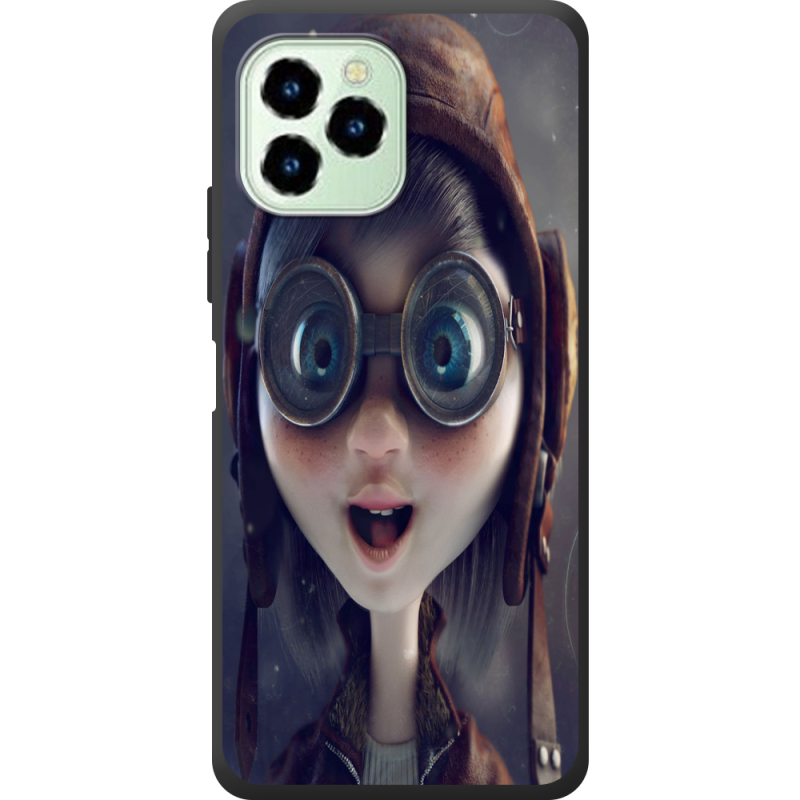 Чехол со стразами Oukitel C21 Pro Blue Eyes