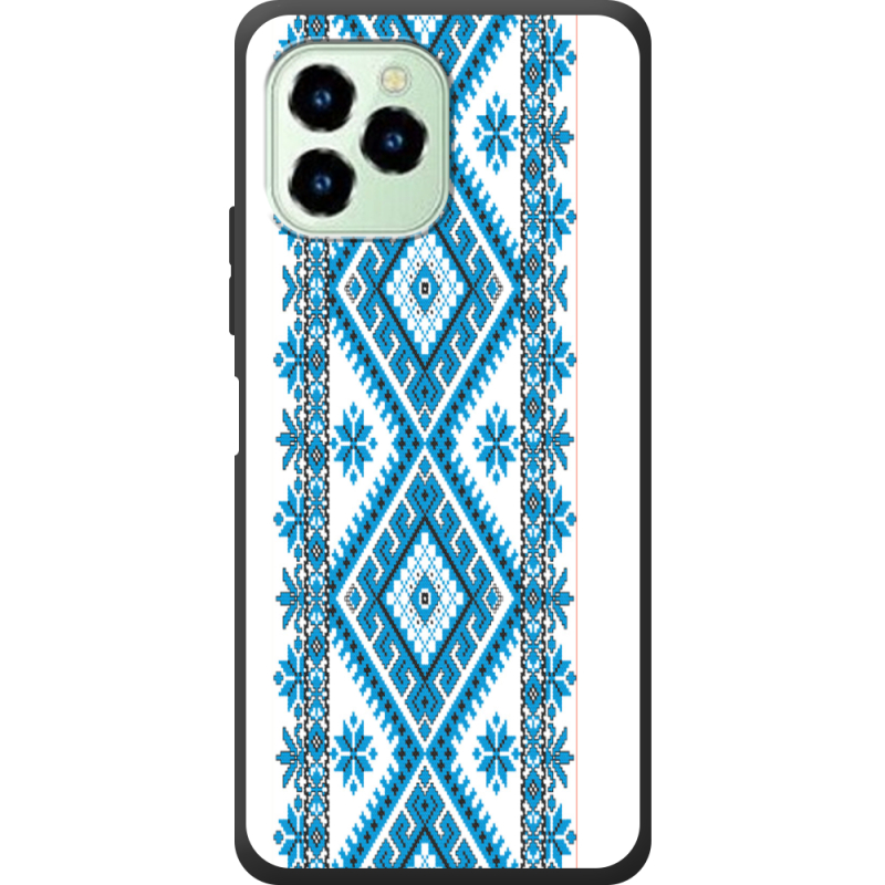 Чехол со стразами Oukitel C21 Pro Блакитний Орнамент