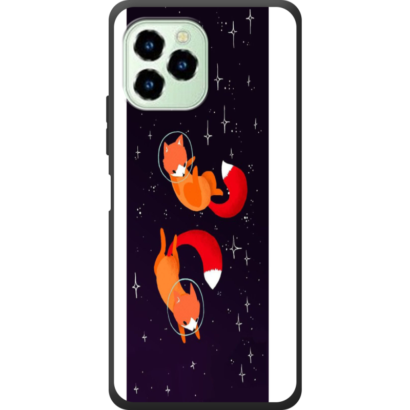 Чехол со стразами Oukitel C21 Pro Fox-Astronauts