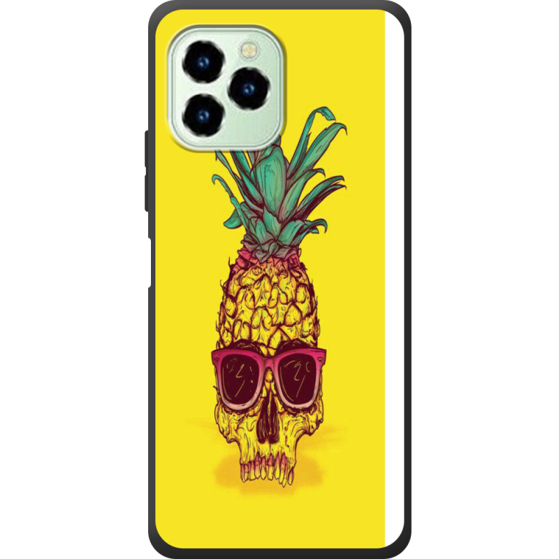 Чехол со стразами Oukitel C21 Pro Pineapple Skull