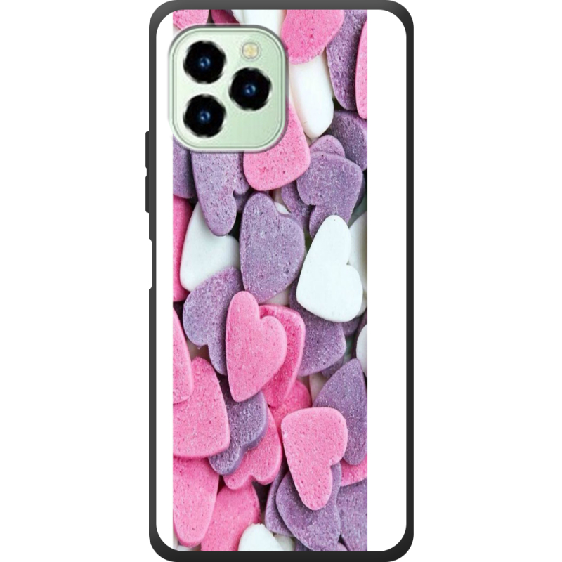 Чехол со стразами Oukitel C21 Pro Сердечки