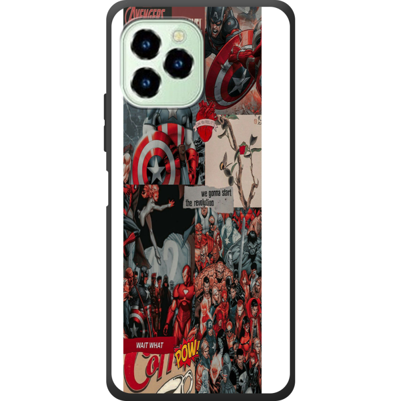 Чехол со стразами Oukitel C21 Pro Marvel Avengers