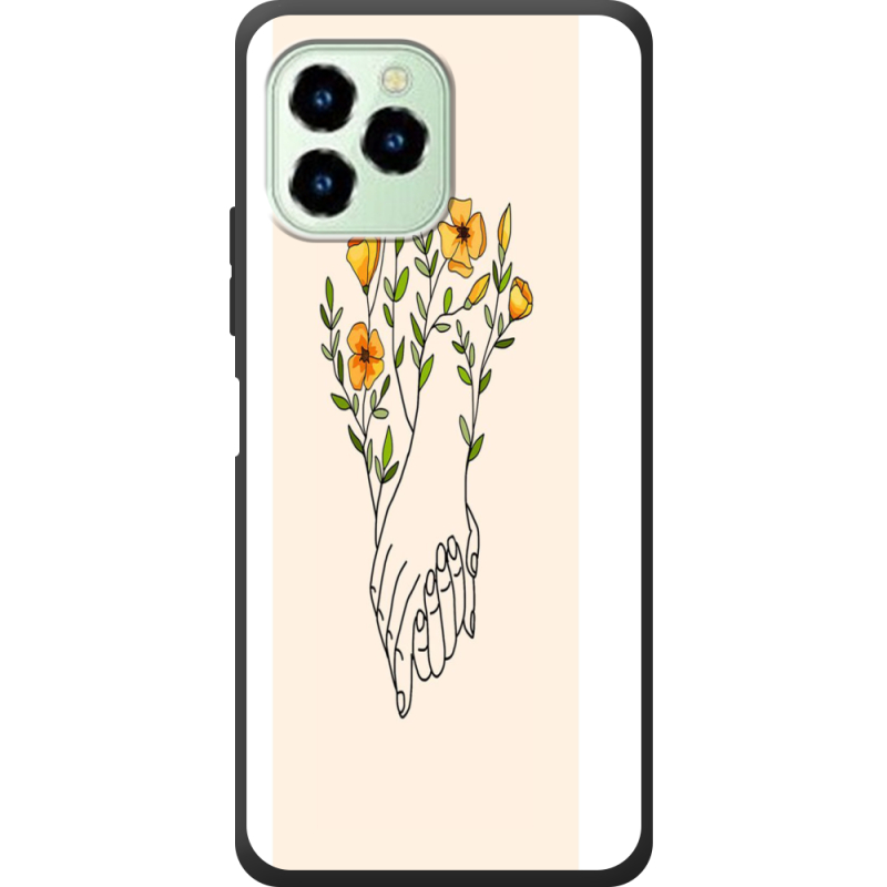 Чехол со стразами Oukitel C21 Pro Flower Hands