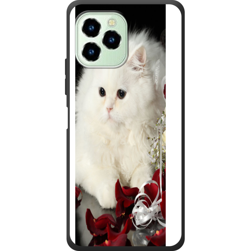 Чехол со стразами Oukitel C21 Pro Fluffy Cat