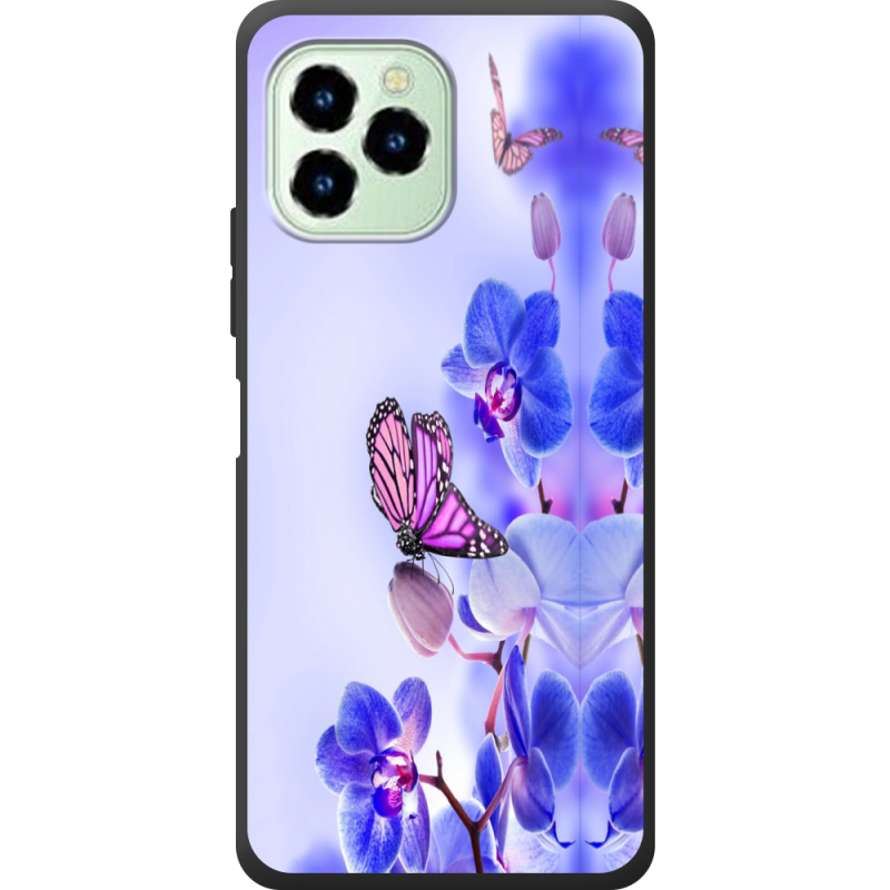 Чехол со стразами Oukitel C21 Pro Orchids and Butterflies