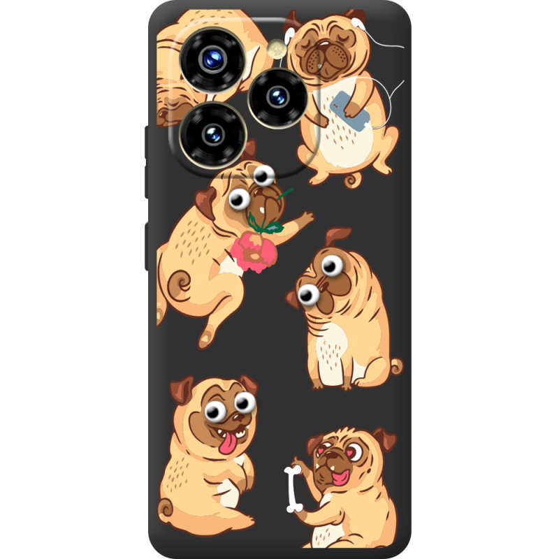 Прозорий чохол BoxFace Oukitel C50 с 3D-глазками Pug