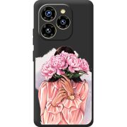 Прозорий чохол BoxFace Oukitel C50 Девушка с Пионами