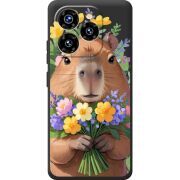 Прозорий чохол BoxFace Oukitel C50 Капибара з квітами