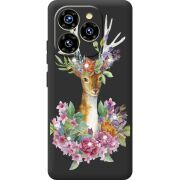 Чохол зі стразами Oukitel C50 Deer with flowers