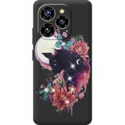 Чохол зі стразами Oukitel C50 Cat in Flowers
