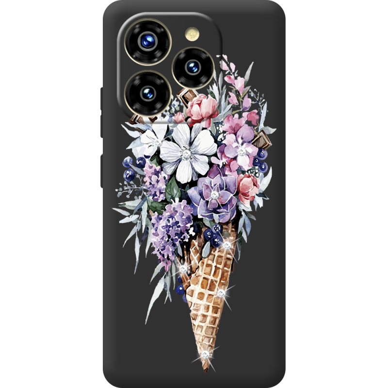 Чохол зі стразами Oukitel C50 Ice Cream Flowers