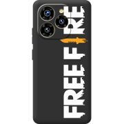 Чорний чохол BoxFace Oukitel C50 Free Fire White Logo