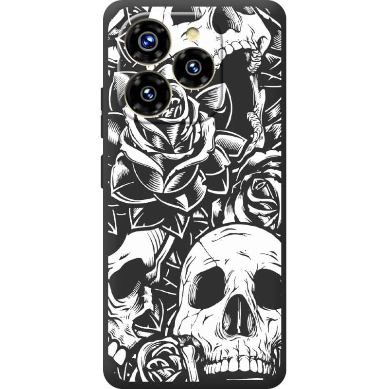Чорний чохол BoxFace Oukitel C50 Skull and Roses