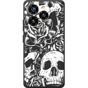 Чорний чохол BoxFace Oukitel C50 Skull and Roses