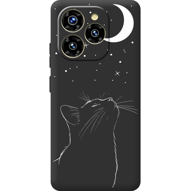 Чорний чохол BoxFace Oukitel C50 Місячний кіт