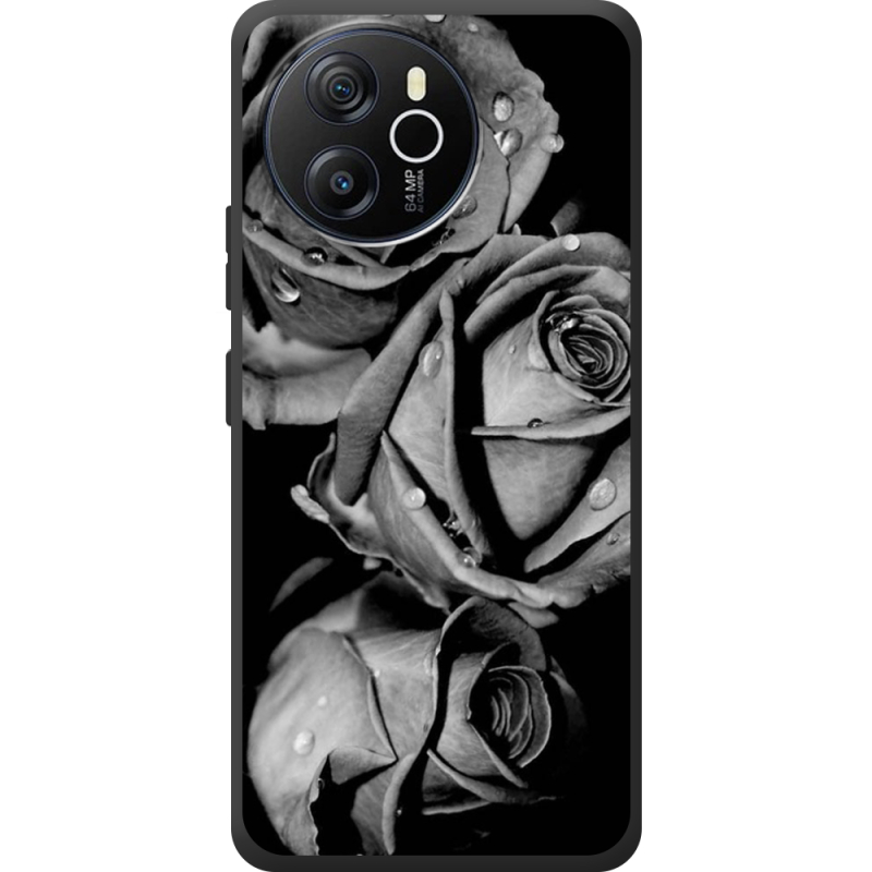 Чохол BoxFace Blackview Shark 8 Black and White Roses