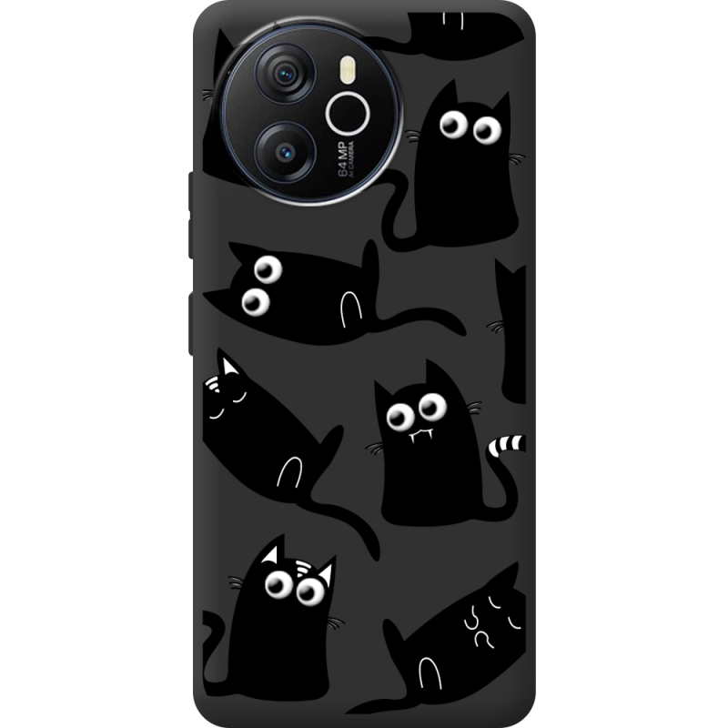 Прозорий чохол BoxFace Blackview Shark 8 с 3D-глазками Black Kitty