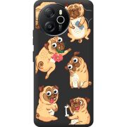 Прозорий чохол BoxFace Blackview Shark 8 с 3D-глазками Pug