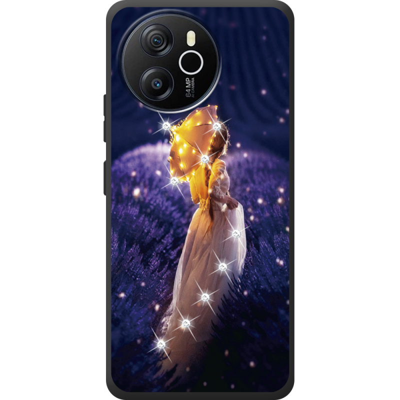 Чохол зі стразами Blackview Shark 8 Girl with Umbrella