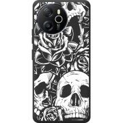 Чорний чохол BoxFace Blackview Shark 8 Skull and Roses