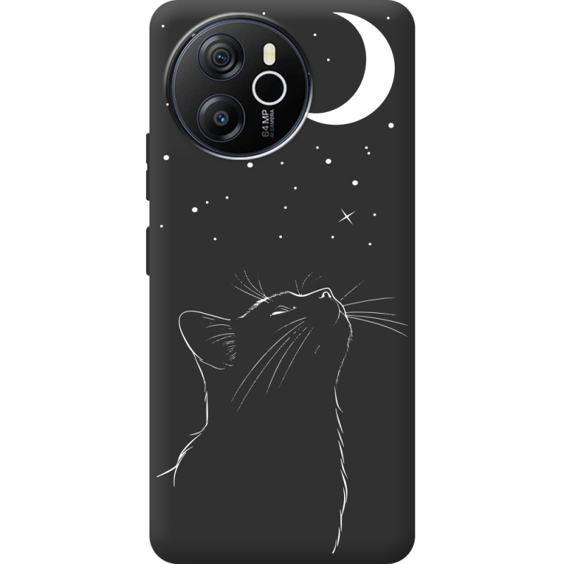 Чорний чохол BoxFace Blackview Shark 8 Місячний кіт