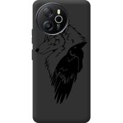 Чорний чохол BoxFace Blackview Shark 8 Wolf and Raven