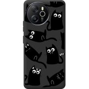 Прозорий чохол BoxFace Blackview Oscal Tiger 12 с 3D-глазками Black Kitty