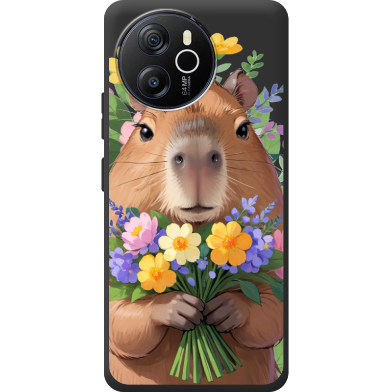 Прозорий чохол BoxFace Blackview Oscal Tiger 12 Капибара з квітами