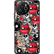 Чорний чохол BoxFace Blackview Oscal Tiger 12 Rock Graffiti