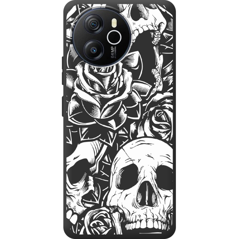 Чорний чохол BoxFace Blackview Oscal Tiger 12 Skull and Roses