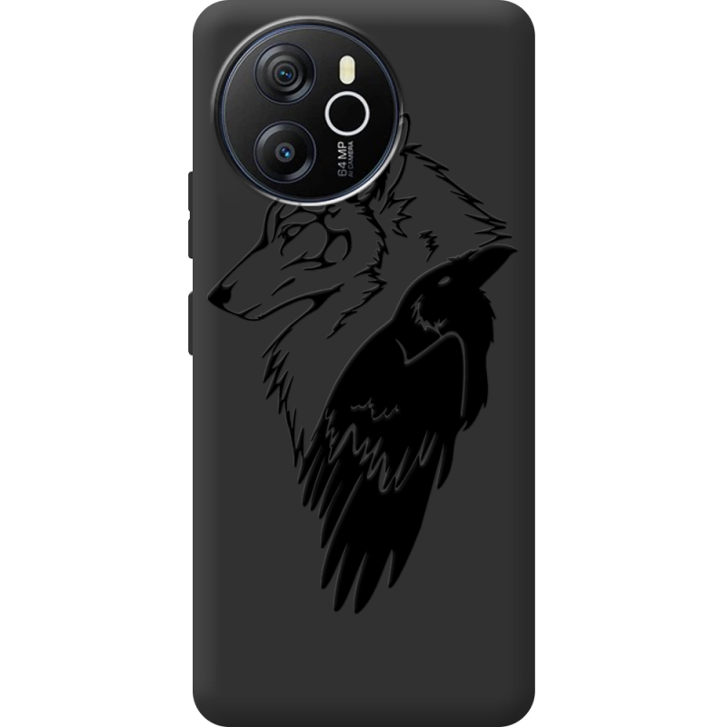 Чорний чохол BoxFace Blackview Oscal Tiger 12 Wolf and Raven