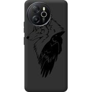 Чорний чохол BoxFace Blackview Oscal Tiger 12 Wolf and Raven