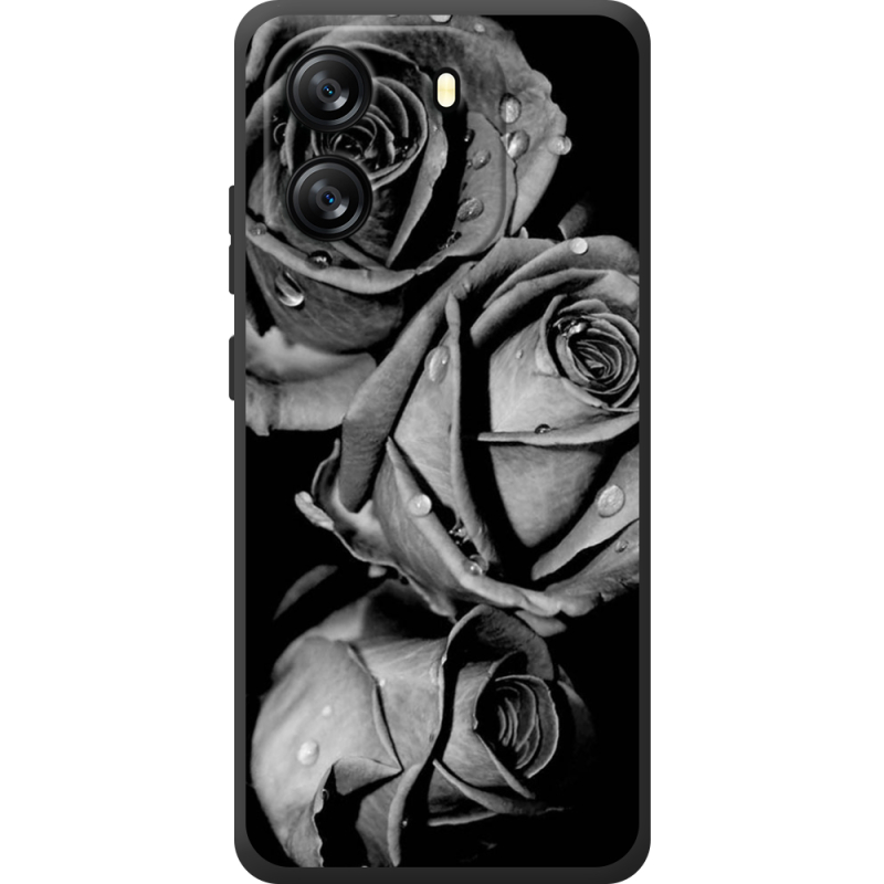 Чохол BoxFace Blackview Oscal Flat 1C Black and White Roses