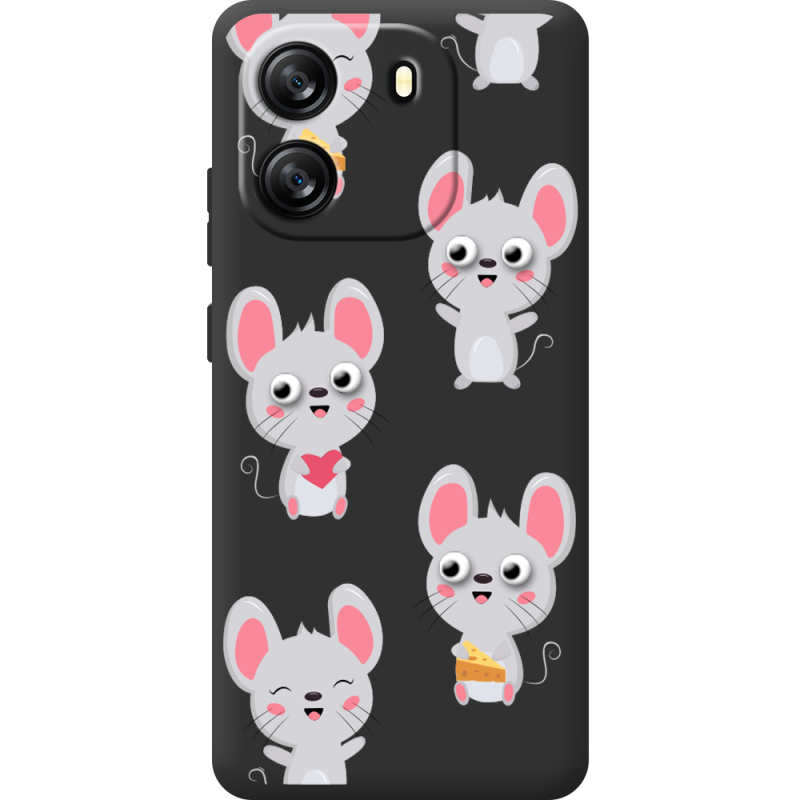 Прозорий чохол BoxFace Blackview Oscal Flat 1C с 3D-глазками Mouse