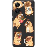 Прозорий чохол BoxFace Blackview Oscal Flat 1C с 3D-глазками Pug