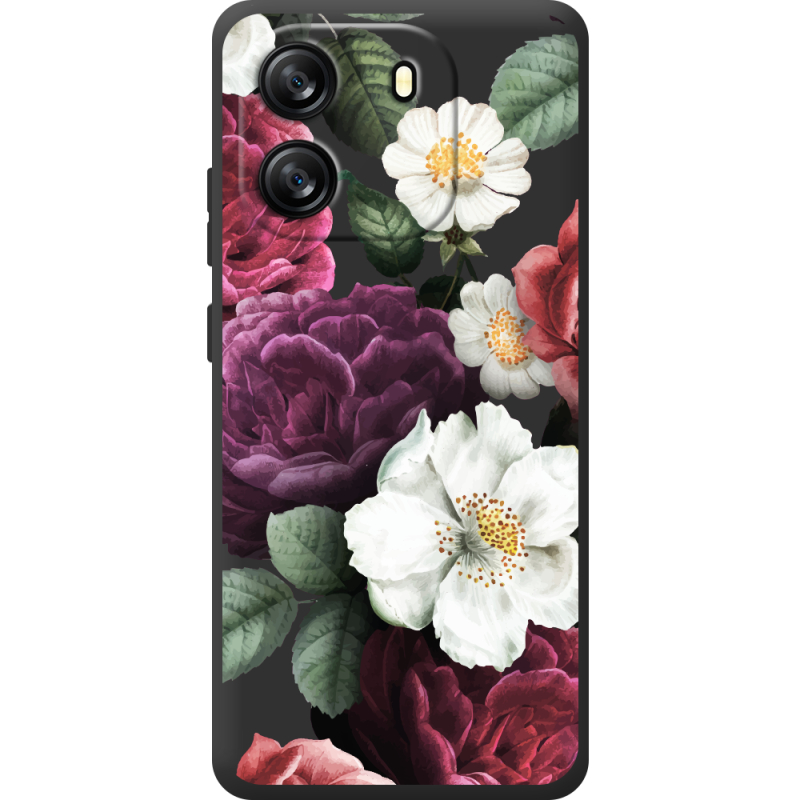 Прозорий чохол BoxFace Blackview Oscal Flat 1C Floral Dark Dreams