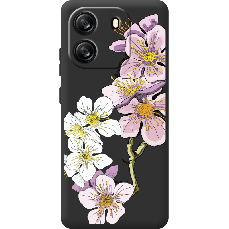 Прозорий чохол BoxFace Blackview Oscal Flat 1C Cherry Blossom